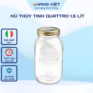 Hũ Thủy Tinh Bormioli Rocco Quattro 1.5 Lít - Nắp Vặn Chống Tràn - Bảo Quản Thực Phẩm "Chuẩn Ý"