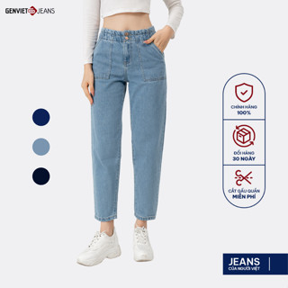 Quần Baggy Nữ GENVIET Vải Jeans Trẻ trung Dáng Col Thụng, Quần Bò Nữ Dáng Thụng Hiện Đại Phong Cách TQ104J8393