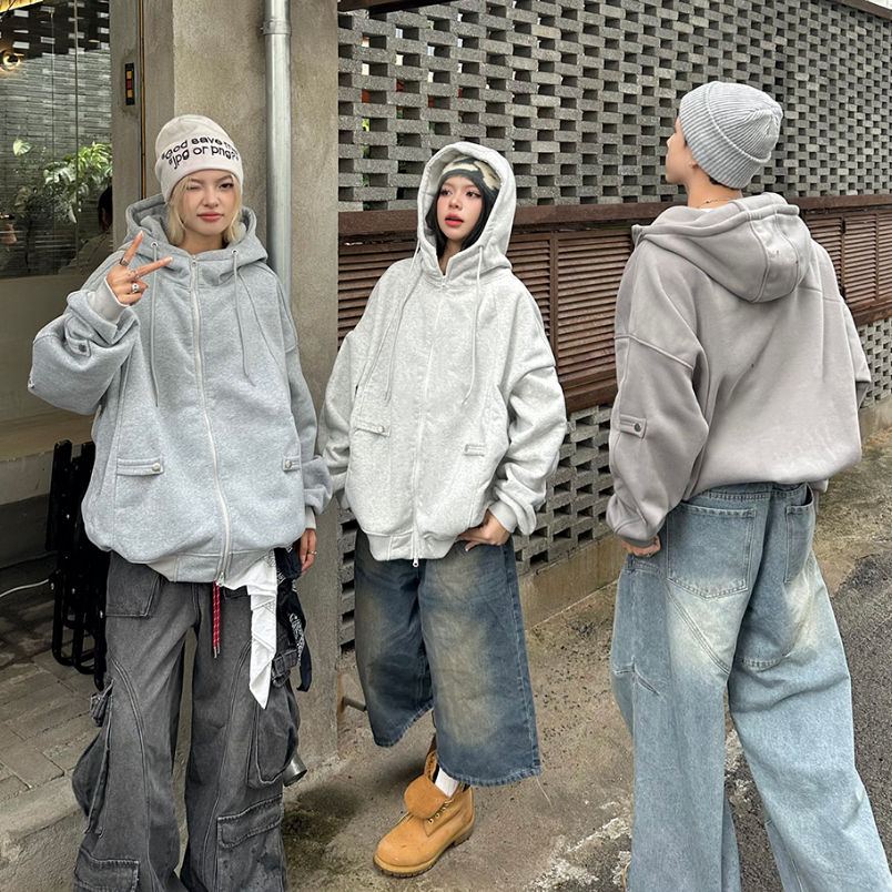 HOODIE ZIP CỔ CAO NỈ BÔNG FORM BOXY khoá kéo 2 chiều unisex nam nữ Amadus -  HDZCC | BigBuy360 - bigbuy360.vn