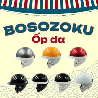 Mũ Bảo Hiểm Nửa Đầu Bosozoku Ốp da Che Tai Phong Cách Nhật Bản CHÍNH HÃNG NHẬT BẢN.