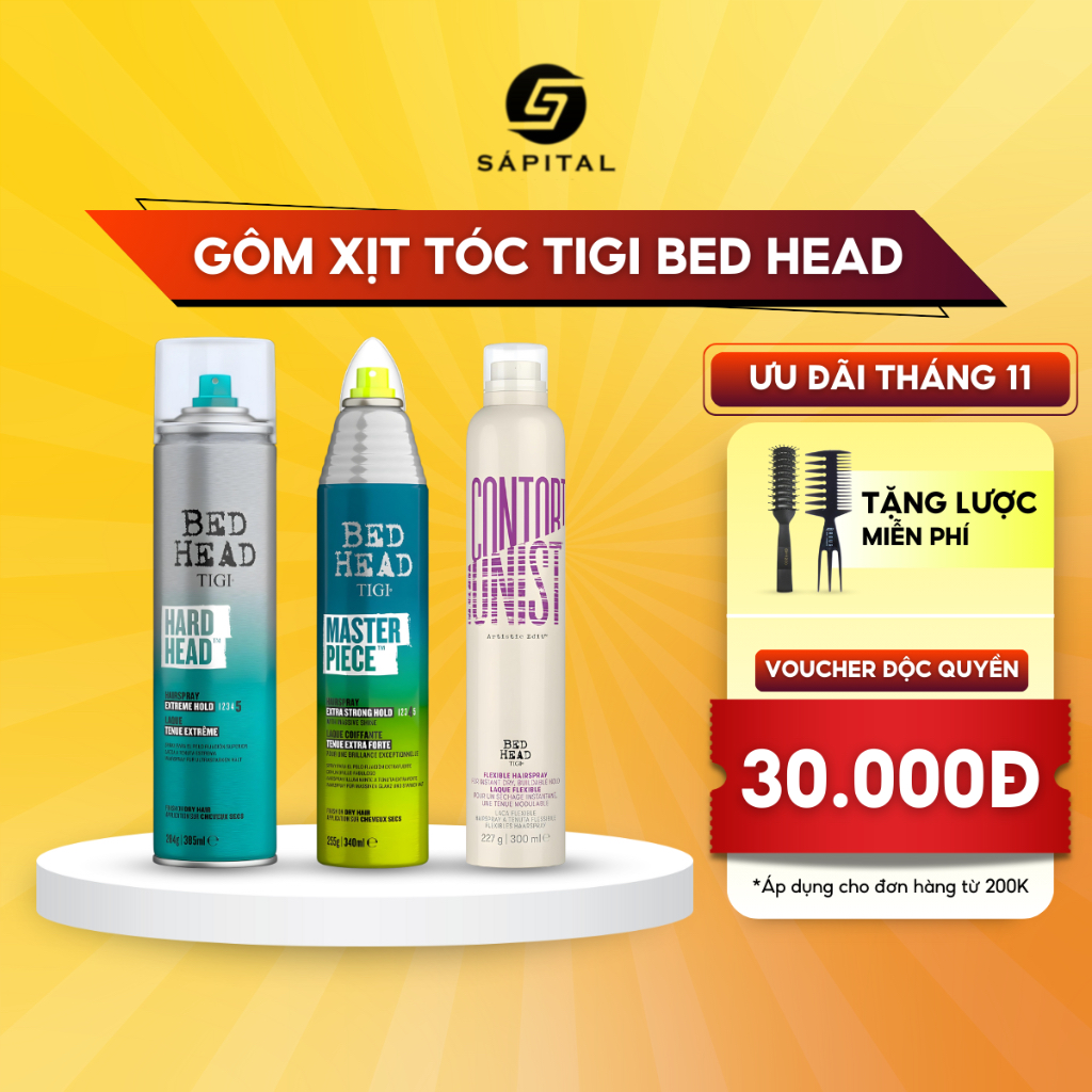 Gôm xịt tóc Tigi Bed Head Hard Head & Masterpiece Chính Hãng Mỹ | Giữ Nếp Tốt - Độ Bóng Cao - Nam&Nữ