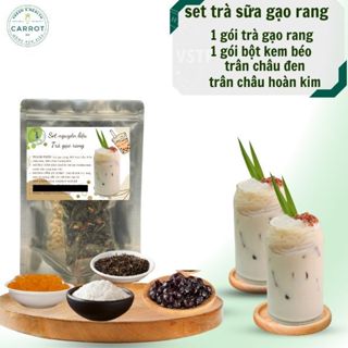 Set nguyên liệu trà sữa tự pha gạo rang Nhật Bản thơm ngon, dễ nấu, chuẩn vị - Nông trại Carrot