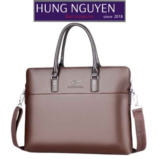  Cặp xách da cứng nam Jusendaisu sang trọng đựng Laptop 14 inch 