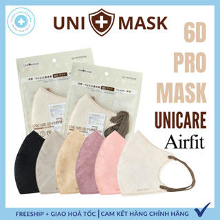 [Thùng 50 Cái] Khẩu trang 6D PRO MASK Airfit, khẩu trang 5D UNICARE phiên bản cao cấp chính hãng UNI MASK