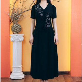 Áo + Chân Váy Trung Niên Cho Mẹ - màu Đen - TTV Store thời trang nữ TTV1778
