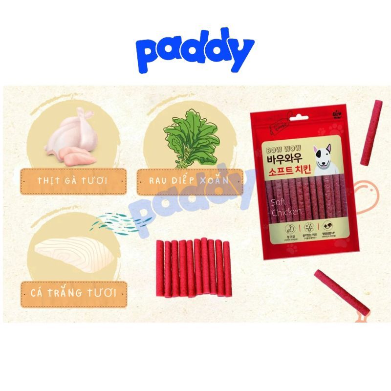 Bánh Thưởng Cho Chó Que Cá Hồi & Gà Bowwow Soft 150g