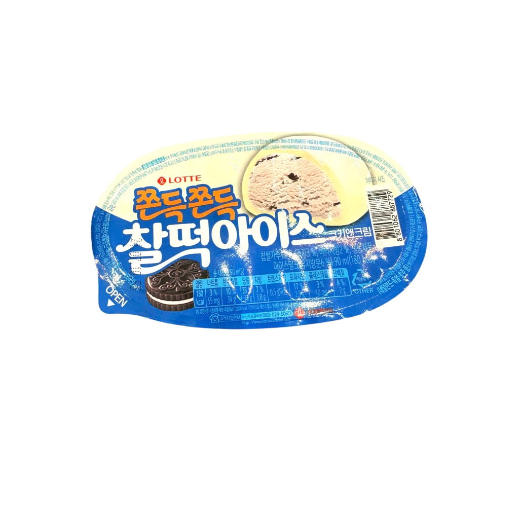 Kem mochi Cookie Cream Lotte Hàn Quốc 90ml
