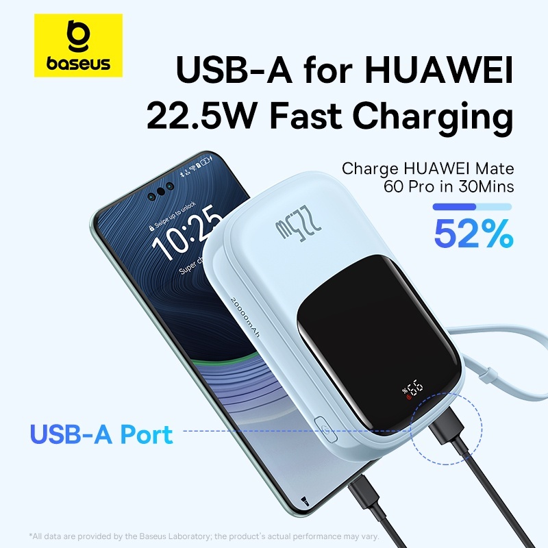 [MỚI] Sạc dự phòng 4 cổng Baseus Qpow Pro+10000 mAh/20000mAh 22.5W-Sạc nhanh Type-C tích hợp cáp và màn hình kỹ thuật số | BigBuy360 - bigbuy360.vn