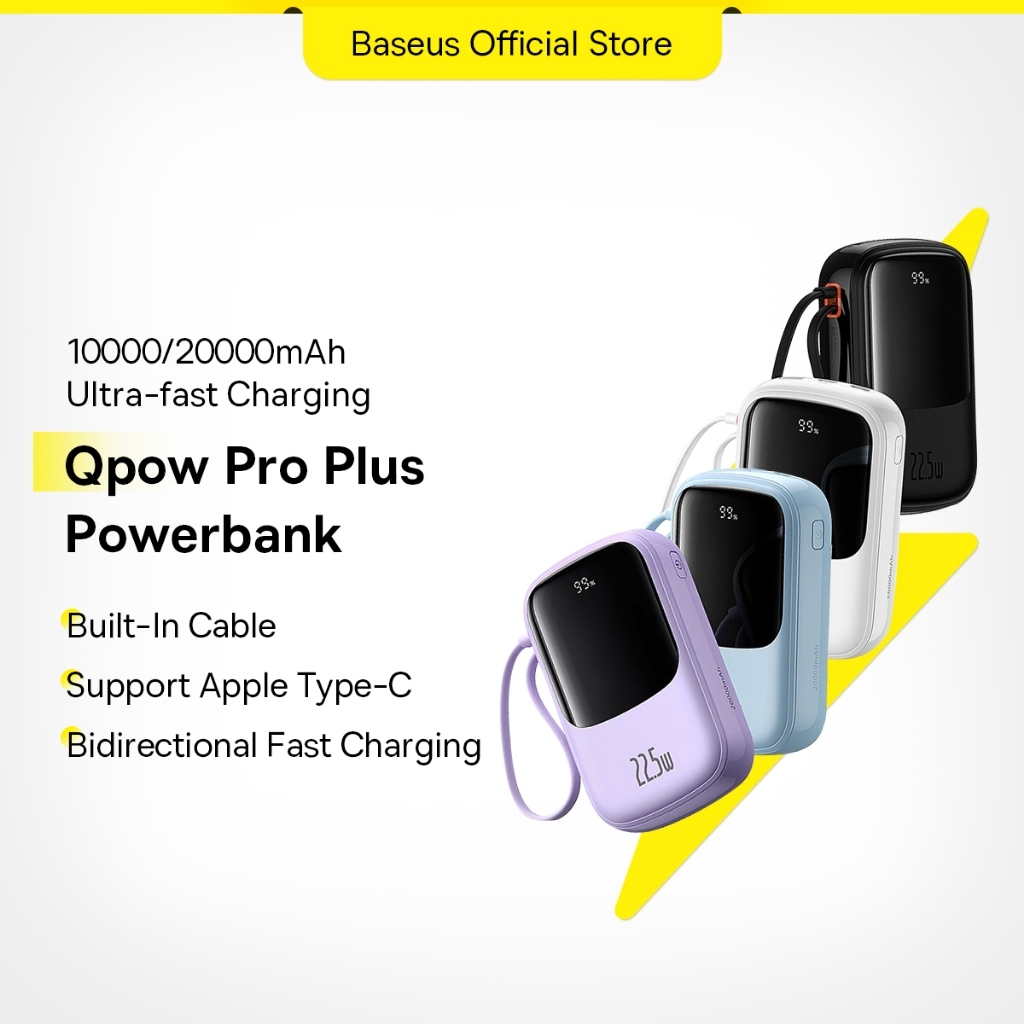 [MỚI] Sạc dự phòng 4 cổng Baseus Qpow Pro+10000 mAh/20000mAh 22.5W-Sạc nhanh Type-C tích hợp cáp và màn hình kỹ thuật số | BigBuy360 - bigbuy360.vn