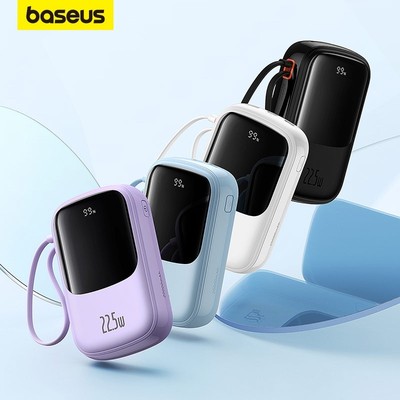 [Outlet S1] Sạc dự phòng 4 cổng Baseus Qpow Pro+10000 mAh 22.5W-Sạc nhanh Type-C tích hợp cáp và màn hình kỹ thuật số
