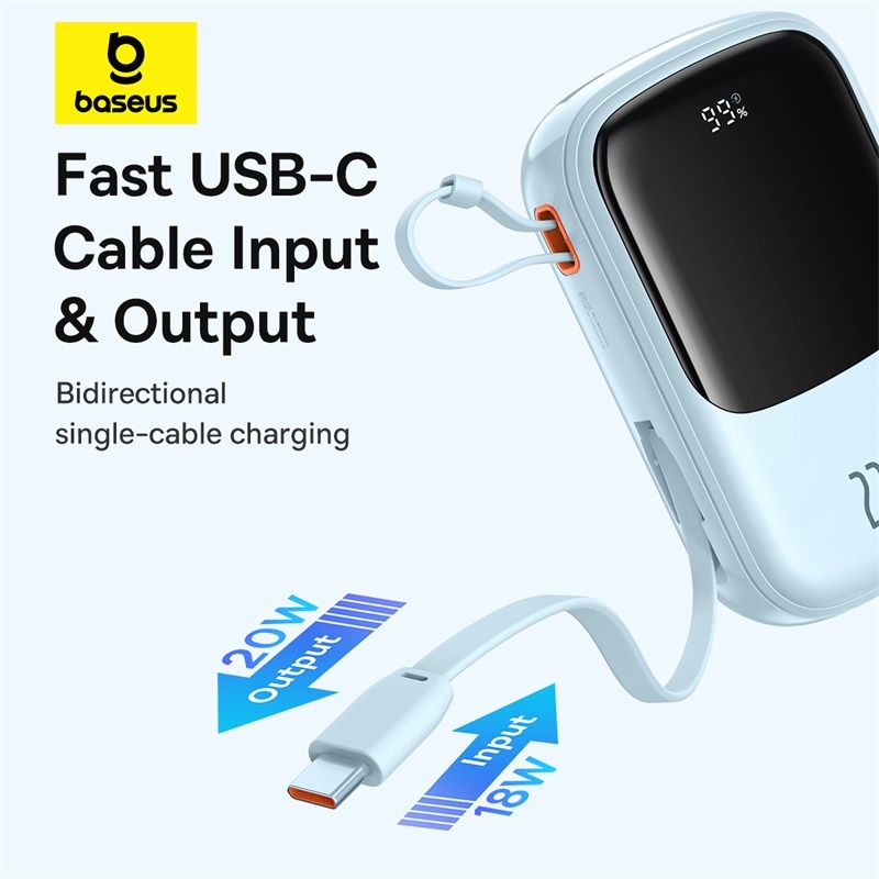 [MỚI] Sạc dự phòng 4 cổng Baseus Qpow Pro+10000 mAh/20000mAh 22.5W-Sạc nhanh Type-C tích hợp cáp và màn hình kỹ thuật số | BigBuy360 - bigbuy360.vn