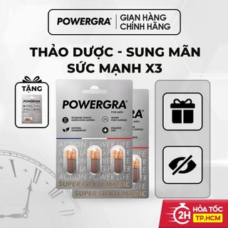  Bộ 2 vỉ 3 viên tặng kèm 1 viên uống tăng cường sức khỏe sinh lý nam giới Powergra For Men  Super Gold Magic  