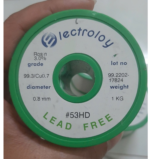 Thiếc hàn không chì  99.3Sn 0.7cu cuộn 1kg chuyên mối hàn âm thanh audio