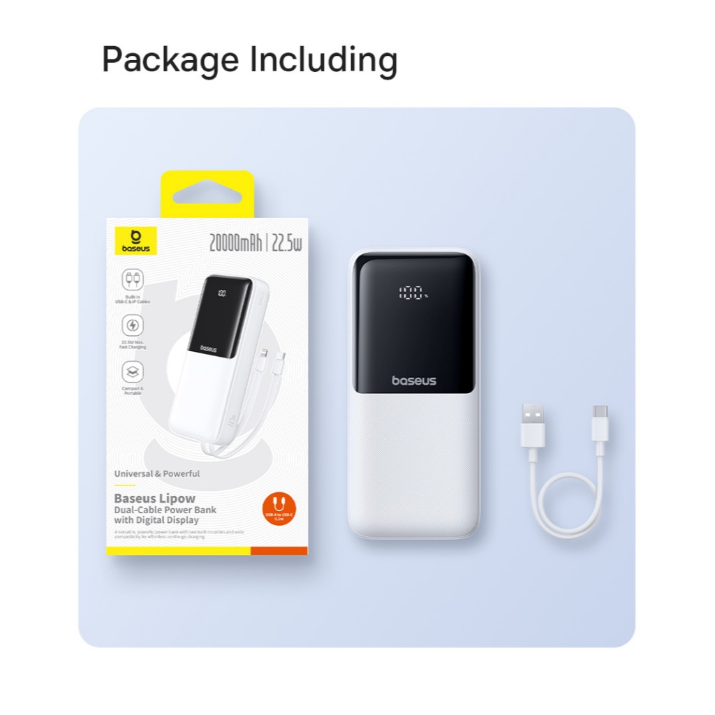 Sạc dự phòng Baseus Lipow 10000 mAh & 20000mAh 22.5W sạc nhanh thích hợp với mọi thiết bị | BigBuy360 - bigbuy360.vn