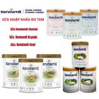 [3 lon TẶNG trữ sữa] Sữa Kendamil Nguyên Kem Classic, Orrganic, Dê Số 1 , 2 , 3 - Lon 800g nhập khẩu