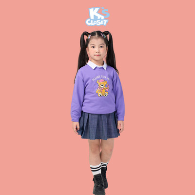 Áo Jumper K'S CLOSET Chất Liệu Cotton Da Cá Mỏng Dành Cho Bé Gái Từ 10-50kg (2-14 Tuổi) E027FOF