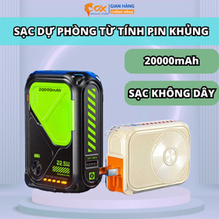 Sạc Dự Phòng Từ Tính Pin Khủng 20000mAh, Kiêm Sạc Không Dây Có Giá Đỡ Tiện Lợi, Thiết Kế Sang Trọng Nhỏ Gọn Dễ Đem Theo