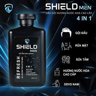 Dầu gội sữa tắm nam 4 trong 1 Sheild Men hương nước hoa nam cao cấp 350ml  Thơm Mát Năng Động bảo vệ nam giới dưỡng tóc