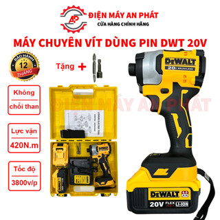  Máy chuyên vít bắn vít DWT 20V KHÔNG CHỔI THAN lực siết 420N.m siêu mạnh mẽ bảo hành 12 tháng 
