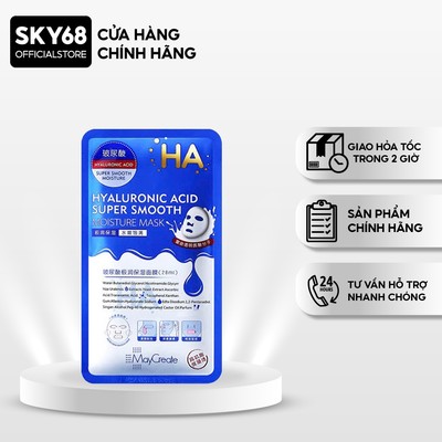 Mặt Nạ Dưỡng Ẩm và Cấp Nước MayCreate HA Super Smooth Moisture Mask 28ml - HYALURONIC ACID