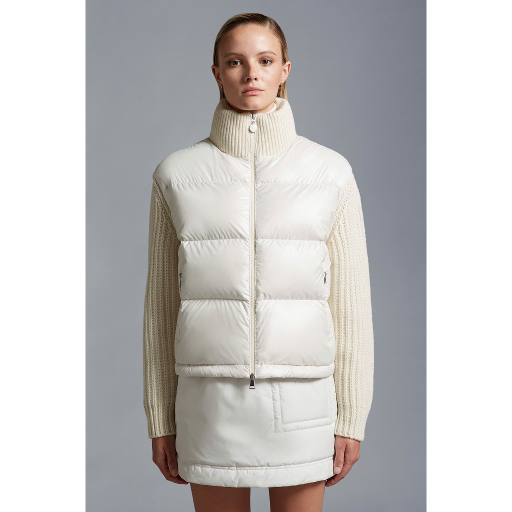 ÁO KHOÁC MÙA ĐÔNG MONCLER CADIGAN PADDED WOOL NỮ GIỮ ẤM TỐT - PHỐI LEN DÀY DẶN - MANG ĐI TUYẾT