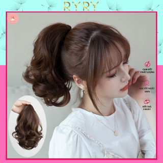 Ngoặm tóc giả đuôi ngựa ngắn xoăn 28cm -Tóc giả kẹp ngoặm xoăn cho nữ trẻ trung năng động - Phụ kiện RYRY