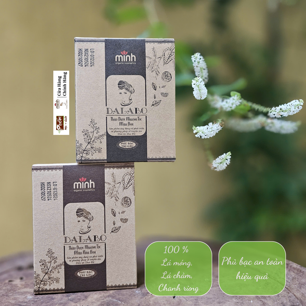 [COMBO 2 HỘP] Bột nhuộm tóc thảo dược DALABO chính hãng, phủ bạc hiệu quả an toàn bằng lá móng, chàm