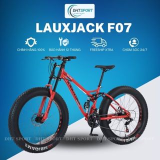Xe đạp thể thao Lauxjack bánh béo phiên bản khung lò xo hợp kim thép cao cấp  26 icnh - 21 tốc độ