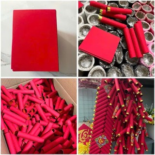 Sỉ 20 tờ giấy đỏ nhung cắt sẵn 11X10cm làm ống phao trang trí lễ TẾT, nhà cửa...  4.7