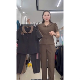 S1 Bộ Áo Cổ Sọc Quần Âu Thanh Lịch