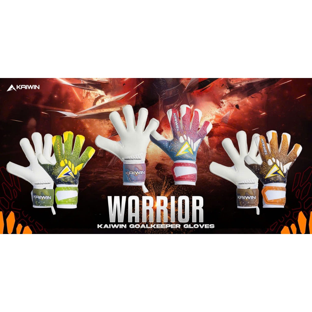  Găng tay thủ môn Kaiwin WARRIOR - Mút Latex Grippy từ Đức  dày 4mm  