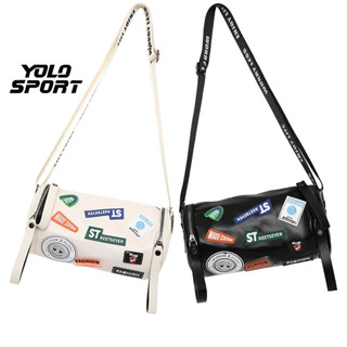  Túi Trống Đeo Chéo Chất Da Thể Thao Unisex Cao Cấp Đen Trắng Tập Gym Yoga Du Lịch Dã Ngoại Picnic 