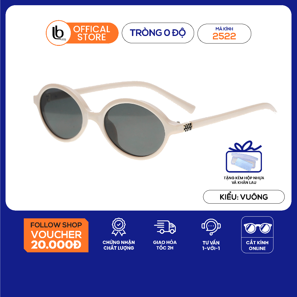 Kính thời trang nữ LB Eyewear 2522 kính mát nữ thời trang, chống tia UV, chống chói
