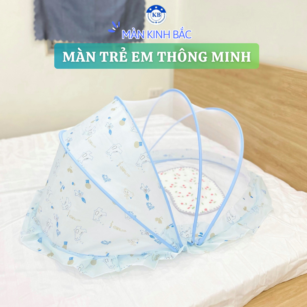 Màn chống muỗi cho bé, màn chụp gấp gọn tự bung thông minh Kinh Bắc cho trẻ em - mẫu mới 2025