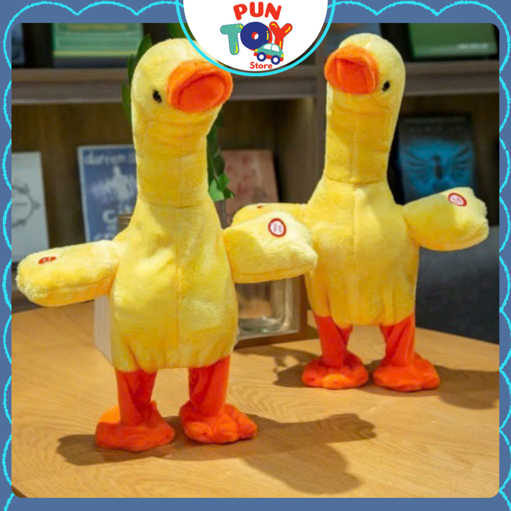 [Loại sạc] Vịt nhại giọng biết nói có thể đi biết hát - Vịt vàng poka bông nhại tiếng kêu quạc quạc vui nhộn