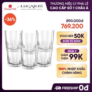  Bộ cốc pha lê không chì Ly uống rượu pha chế Lucaris Pavilion Gleam Rock 350ml - LP24DR12 