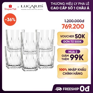  Bộ cốc pha lê không chì Ly uống rượu pha chế Lucaris Pavilion Radiant Rock 350ml - LP22DR12 