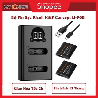 Bộ Pin Sạc Ricoh K&F Concept Li-90B 1100mAh Cho Ricoh GR III GR III HDF GR IIIx HDF GR IIIX WG-6 