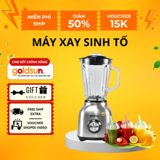 Máy xay sinh tố Goldsun GBL4140 công suất 500W 2 cối xay thủy tinh cao cấp lưỡi dao 6 cánh inox