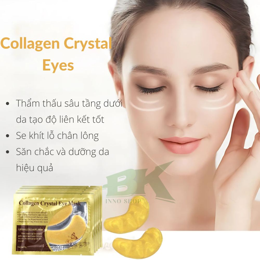 Mặt Nạ Mắt Làm Mờ Quầng Thâm Mắt Collagen Crystal Eyes Giúp Dưỡng Ẩm Và Làm Mịn Da, Thư Giãn Và Làm Dịu Làn Da | BK INNO