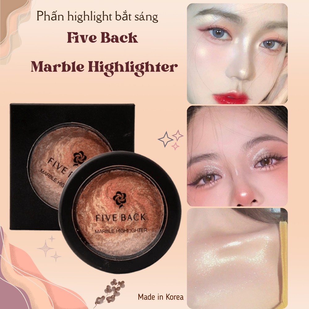 Phấn bắt sáng Hàn Quốc Five Back Marble Highlighter 6g