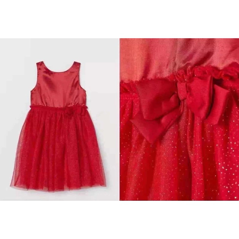 Váy HM nơ đỏ bé gái