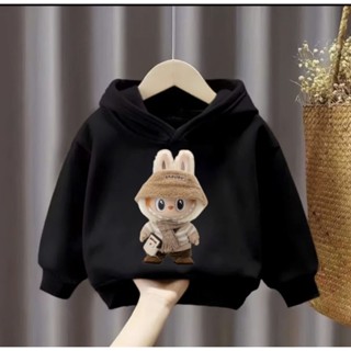 Áo nỉ mũ hoodie in labubu dễ thương dành cho bé trai và bé gái