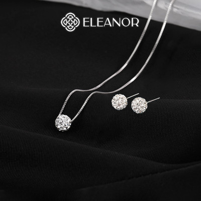 Dây chuyền bông tai nữ Eleanor Accessories bộ trang sức đính đá phụ kiện trang sức 8841