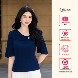 Áo kiểu thiết kế thanh lịch chất liệu Tằm Ý cao cấp thương hiệu Thiều Hoa AN4L0725