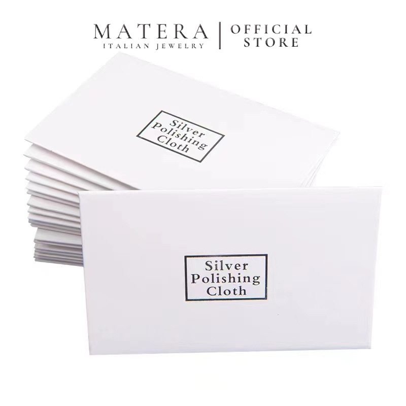[Màu ngẫu nhiên] Miếng đánh bóng Bạc, vải làm sáng nhẫn, dây chuyền lắc tay bạc cao cấp Matera