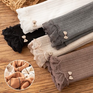  Quần legging bé gái Quần tất cho bé sọc dọc ren phiên bản Hàn Quốc cho bé từ 3 tuổi đến 14 tuổi 