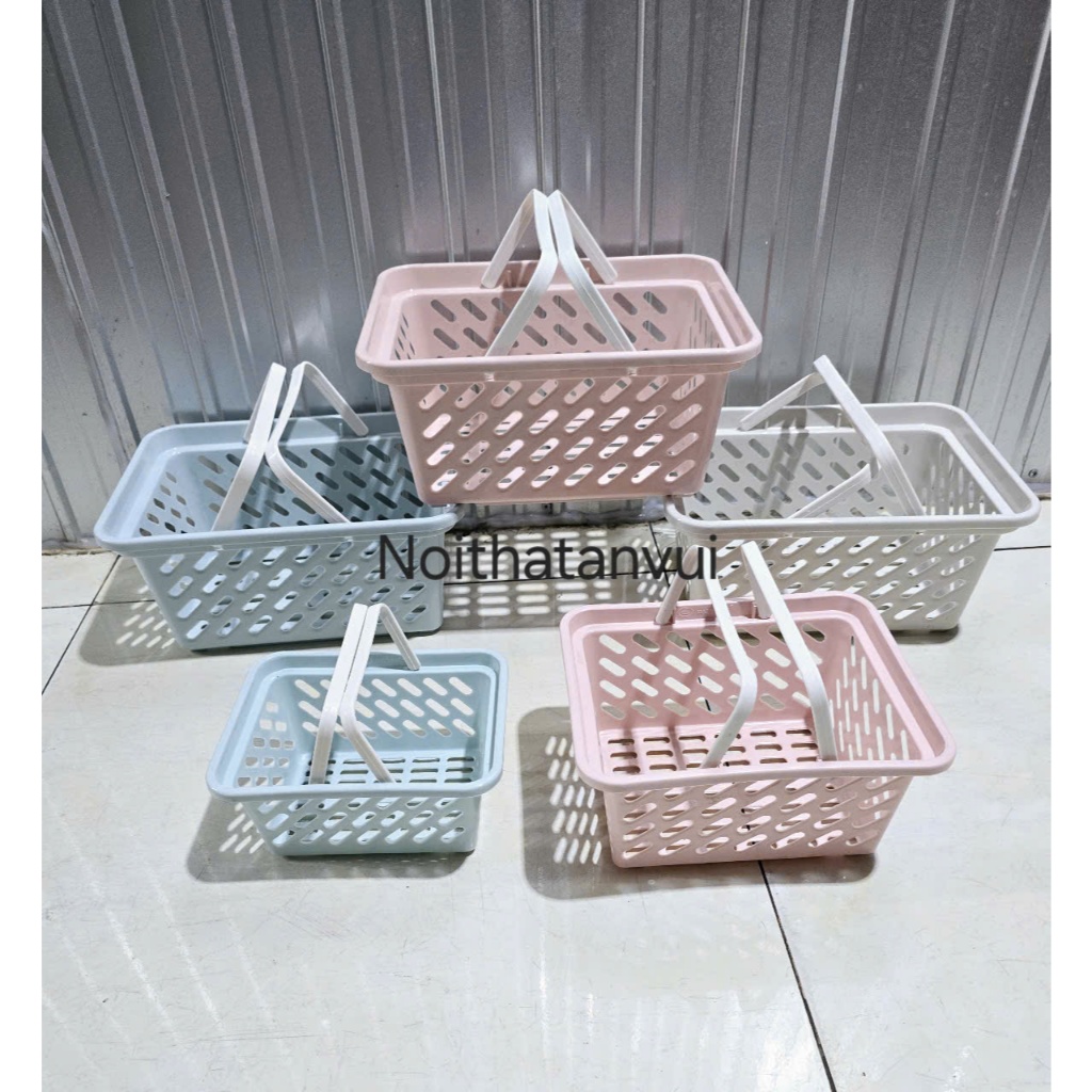 Giỏ quai xách nhựa, giỏ siêu thị mini đựng đồ dùng mỹ phẩm
