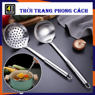 Muôi Inox Múc Canh Tiện Lợi, Muôi Thủng Vớt Thức Ăn Topping Lẩu - Xẻng Vá Lỗ Vớt Mì Phở, Muỗng Canh