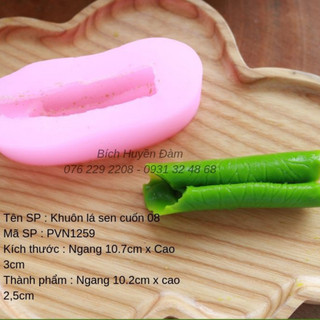 Khuôn silicon lá sen cuốn làm rau câu, socola, nến, fondant